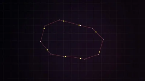 Animated geometric polygon shape rotating on a digital dark grid background Stock Footage 339925223