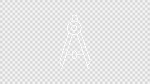 Animated geometry compass white line icon Stock Footage 327836392