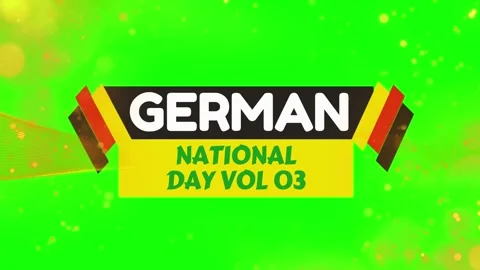 Animated german national day text on green background Video stock 338177437