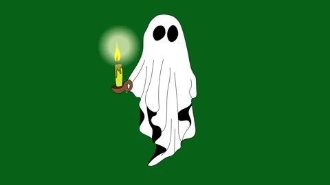 Animated Ghost Holding Candle Green Screen - Spooky Ethereal Character 库存影片 319405330