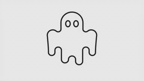 Animated ghost icon Stock Footage 288298014