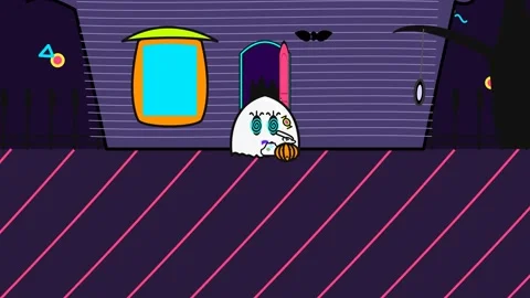 Animated Ghost Trick Or Treating Getting Hypnotized Stock Footage 341373050