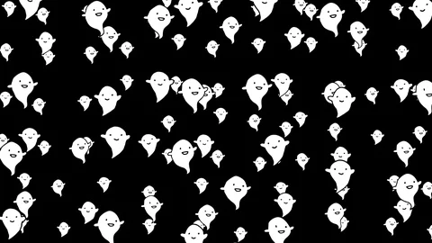 Animated ghosts drifting on alpha channel Vidéo 117263106