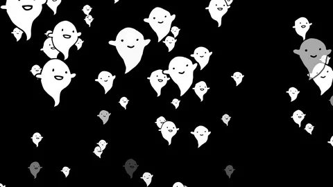 Animated Ghosts rising upwards on alpha channel Vidéo 117262978