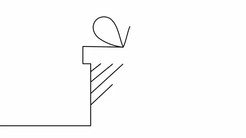 Animated gift box with continuous line drawing 스톡 동영상 300529856