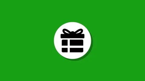 Animated gift box icon appears on green screen background with shadow effect Stock Footage 327762931