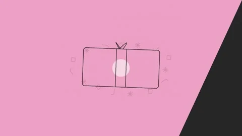 Animated gift box line art motion graphic video Stock Footage 345729500
