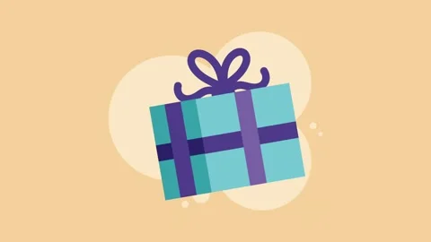 Animated gift box motion graphic on an orange background, dynamic holiday p.. Stock Footage 338316193