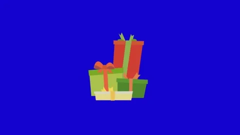 Animated Gift Box Opening Celebration Loop Stock Footage 340607631