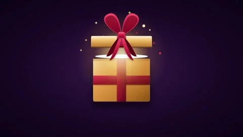 Animated gift box opening with magical sparkles, festive holiday present re.. Stock Footage 344857171