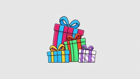 Animated Gift Boxes -Transparent Stock Footage 273741058