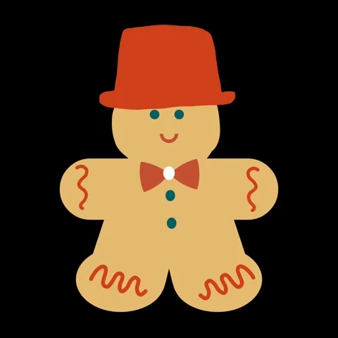 Animated gingerbread cookie with festive icing details Stock Footage 311847549