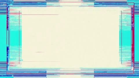 Animated glitch border frame with empty center for text overlay, seamless l.. Video stock 342043789