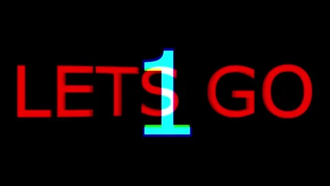 Animated Glitch Countdown to Lets Go Title with RGB Split Stock Footage 318826291