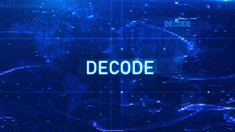 Animated Glitch Decode Text Over Digital World Map – Cybertech HUD Reveal Stock-Footage 311518595