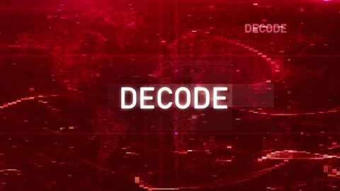Animated Glitch Decode Text Over Digital World Map – Cybertech HUD Reveal Video stock 311518599
