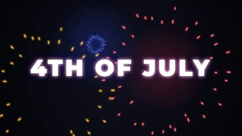 Animated glitch firework 4th of July Celebration Background. Stock Footage 335670108