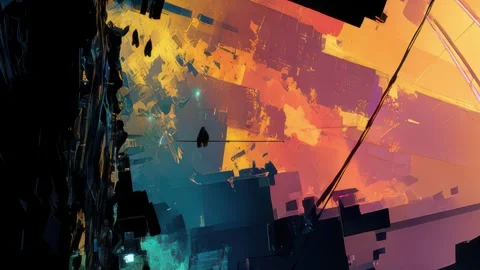 Animated glitch panel for cinematic tech themes Stock Footage 309545495