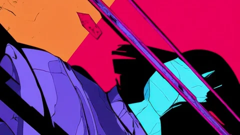 Animated glitch panel integrated with UI pulses and HUD signals Video stock 309539055