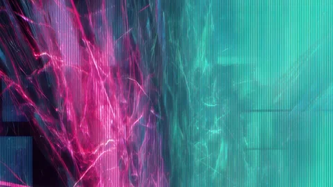 Animated glitch panel with signal flickers and flow lines Video stock 309542967