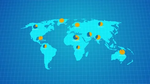 Animated global map showing confirmed covid-19 coronavirus cases spreading from Stock Footage 160673735