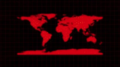 Animated global network map red world da... | Stock Video | Pond5
