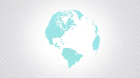 Animated globe with a dotted world map on a light background right side loop Video stock 49909517