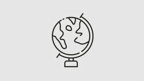 Animated Globe Earth Icon with Global Education Concept Loop Stock Footage 327502877