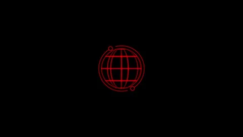 Animated globe model line icon animation, Earth satellite Stock Footage 263873739