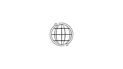 Animated globe model line icon animation, Earth satellite Stock Footage 263873748