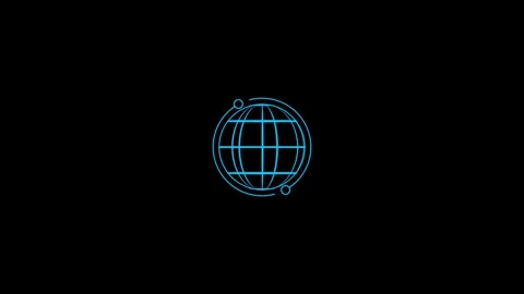 Animated globe model line icon animation, Earth satellite Stock Footage 263873749