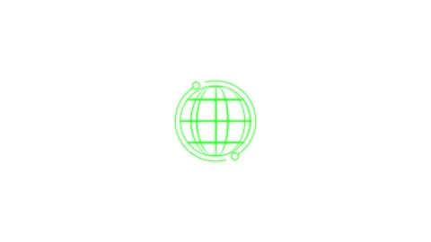 Animated globe model line icon animation, Earth satellite Stock Footage 263873752