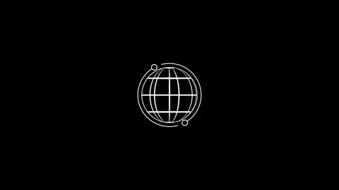 Animated globe model line icon animation, Earth satellite Stock Footage 263873758