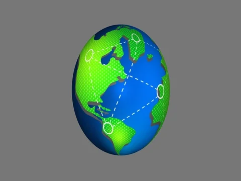 Animated globe network seamless loop with channel alpha Stock Footage 76547456