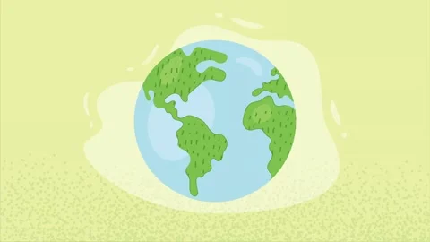 Animated globe rotating in space representing global environment conservati.. Stock Footage 339272907