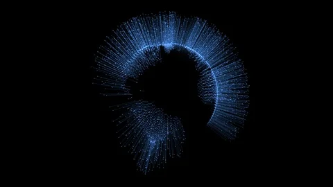 Animated globe shape with particles and lines Video stock 86813488