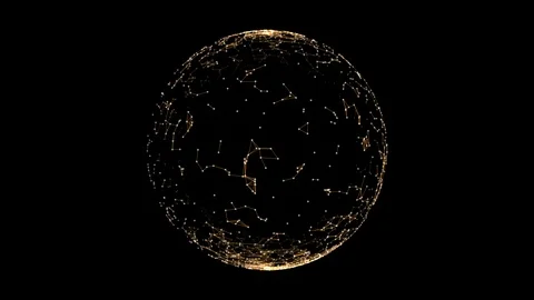 Animated globe shape with particles moving in it Stock-Footage 86813178