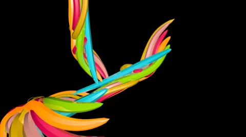 Animated glossy 3D Lines from back to front Stock Footage 37091161