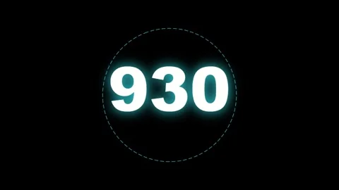 Animated Glowing 930 Number Display in Modern Digital HUD UI Circle Loop El.. 库存影片 330280001