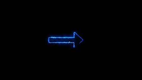 Animated a glowing blue arrow points to the right, symbolizing direction an.. Stock Footage 320239861