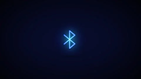Animated, glowing bluetooth icon successfully connecting to device against Stock Footage 242163994