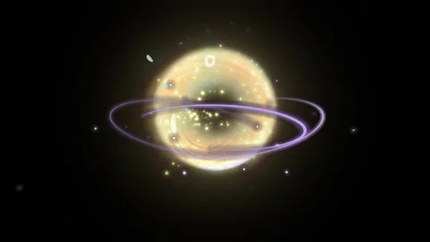 Animated glowing celestial orbs with sparkling aura effects floating against a 動画素材 344220066