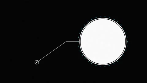 Animated glowing circle growing and pulsing with digital lines on black bac.. Stock Footage 340941621