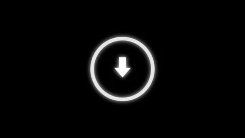 Animated Glowing Down Arrow Neon UI Interface Element 4K Stock Footage 336826345