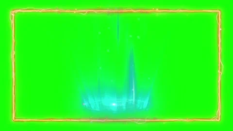 Animated glowing electric orange rectangular frames with blue vertical energy 動画素材 345214205