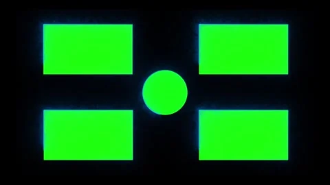 Animated glowing end screen four video placeholders circle logo template gr.. Stock Footage 333032354