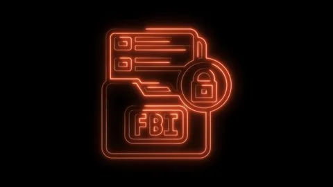 Animated glowing fbi document file with padlock icon security protection concept Stock Footage 322971559