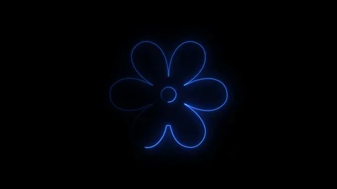 Animated glowing flower shape performing digital animation Stock Footage 345834317