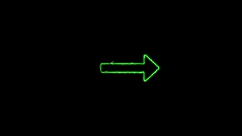 Animated a glowing green arrow points to the right, indicating direction an.. Stock Footage 320239856