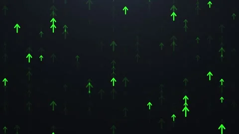 Animated glowing green arrows moving upward against a black background. A fut Stock Footage 328448887